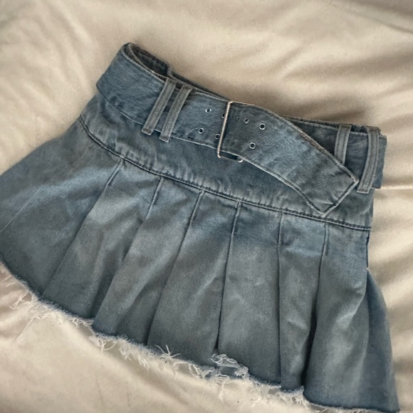 🖤ZARA Denim Pleated Skirt Mini Belted 3660/291🖤 - Picture 5 of 5